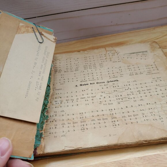 1895 German Songbook Antique Condition Fragile Historical Musical Manuscript - Picture 7 of 11